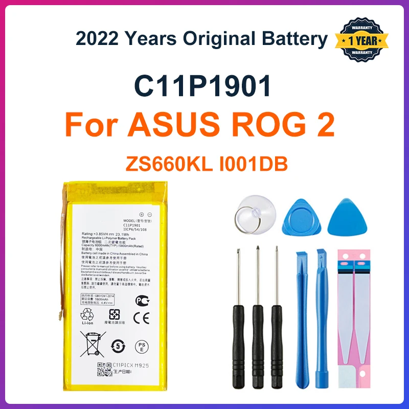 

Аккумулятор для ASUS C11P1901 ZS660KL I001DB, 6000 мАч, с инструментами