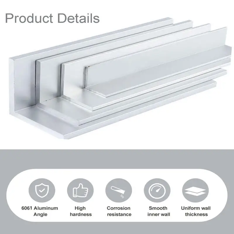 250mm Langes 6061 Aluminium-Winkelprofil, L-förmiges Aluminiumlegierungs-Dreiecksprofil für Dekorationsmaterialien – Detail 5