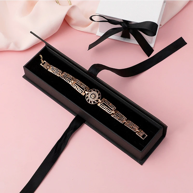 5 Stück Schmuck-Geschenkboxen aus Papier mit Schleifenband für Ohrringe, Uhren, Ringe, Armbänder, Anhänger, Ohrstecker und Halsketten-Organizer – Detail 10