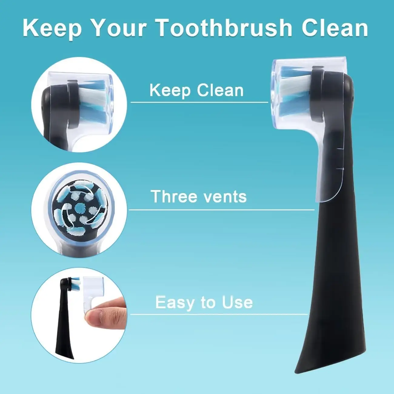 Toothbrush Dustproof Covers Caps Compatible with Braun Oral B Replacement Heads & iO Series Electric Toothbrush Head Protector