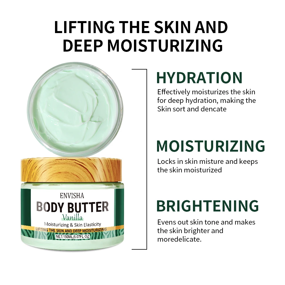 Vanilla Skin Care Face Body Butter Lotion Cream Whitening Deeply Moisturizing Brightening Remove Melanin Elasticity Lifting 6