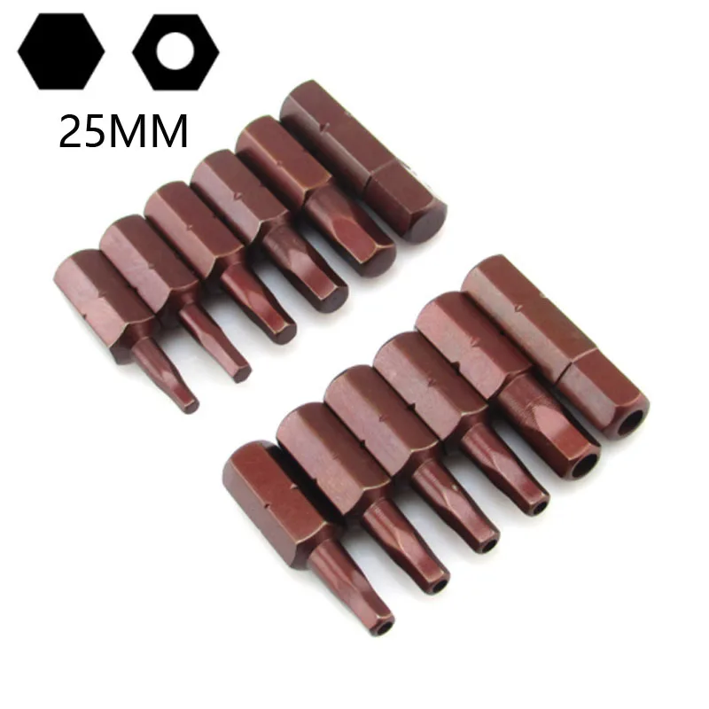

12pcs S2 Alloy Antirust Hex Screwdriver Bit Set 1/4 Inch Hex Shank Electric Screw Driver 25MM Long Magnetic Screwdriver H1.5-H6