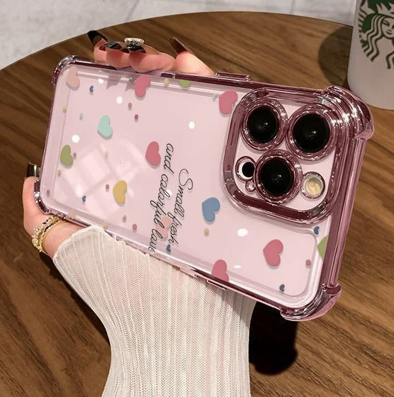 Elegant Love Heart Plating Soft Shockproof Case Cover