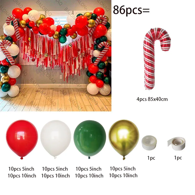 Christmas Balloons Set Garland Arch Kit Red White Metallic Gold Green Balloon for Christmas Party Decorations 2025 New Year
