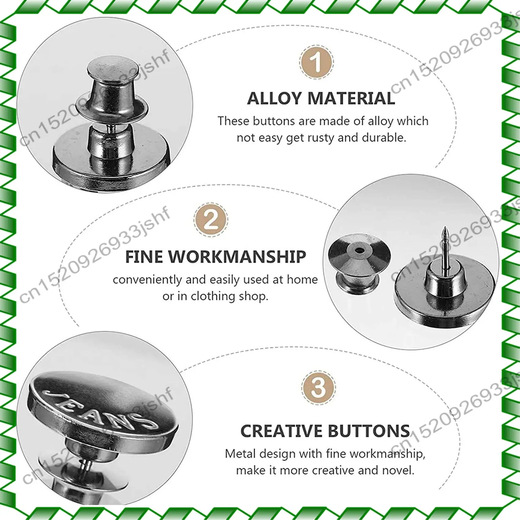 -BOFF 버튼 핀 청바지 8세트, 매끄러운 핏, 탈부착 가능한 바지 버튼 핀, 완벽한 핏 인스턴트 청바지 버튼