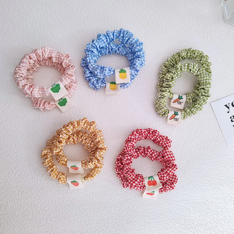 2PC Cherry Strawberry Elastic Hair Bands Set Women Girls Kids Hair Ties Rubberband Hair Accessories Scrunchy Rope