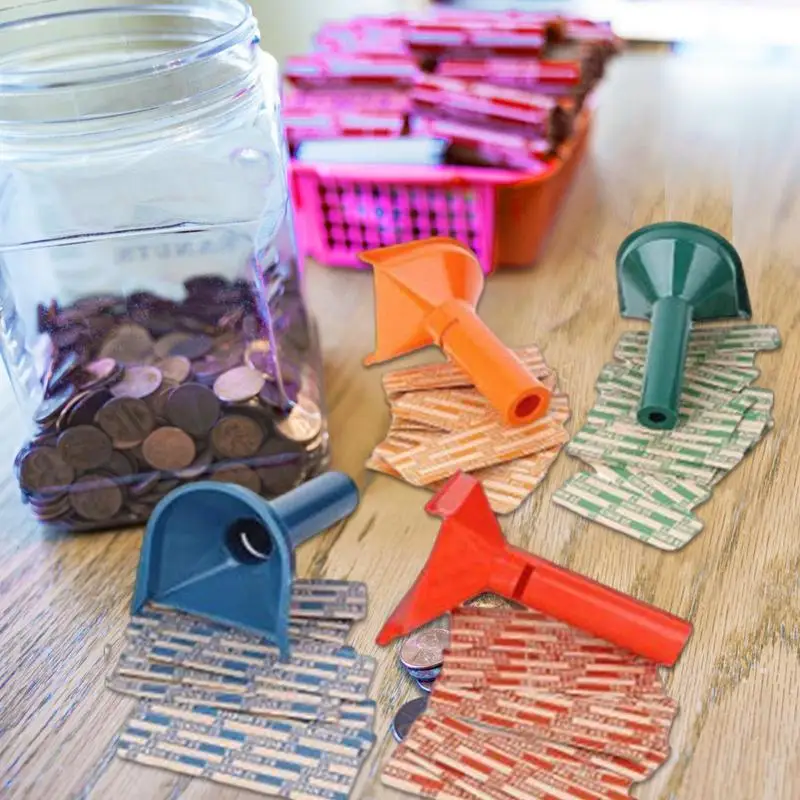 Coin Counters & Coin Sorters Tubes Bundle of 4 Color-Coded Coin Tubes and 100 Assorted Coin Wrappers