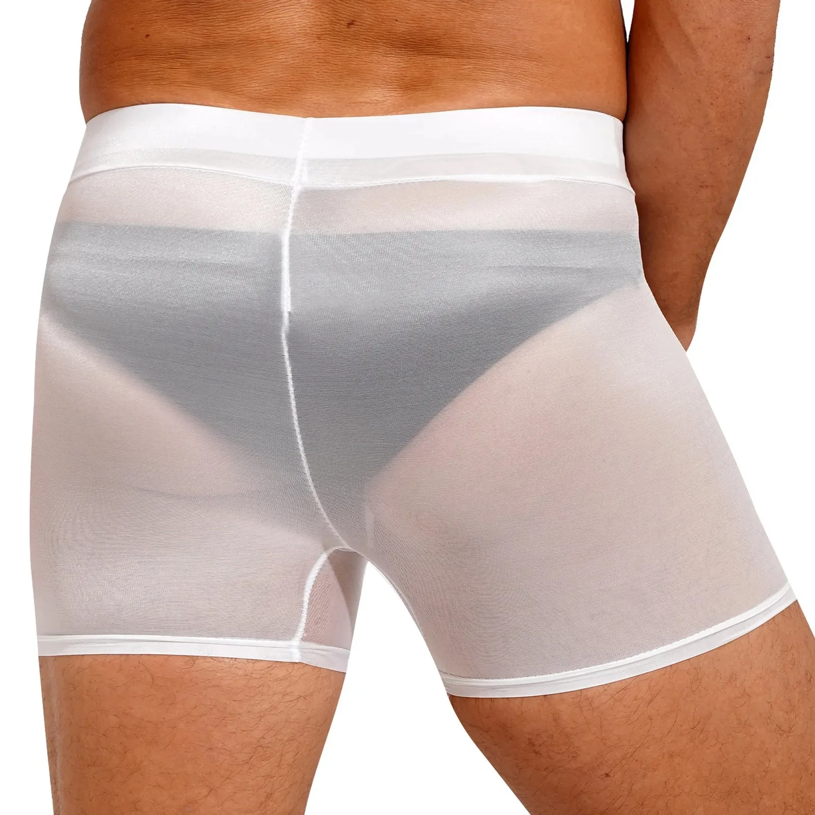 Men underwear Mens Lingerie Semi See-through Shorts Stretchy Low Rise Short Pants Underwear Nightwear