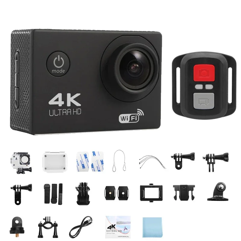 4K Action Camera with 120° Wide - Angle + WiFi - APP Control, Capable of Shooting in Scenes like Diving and Skiing