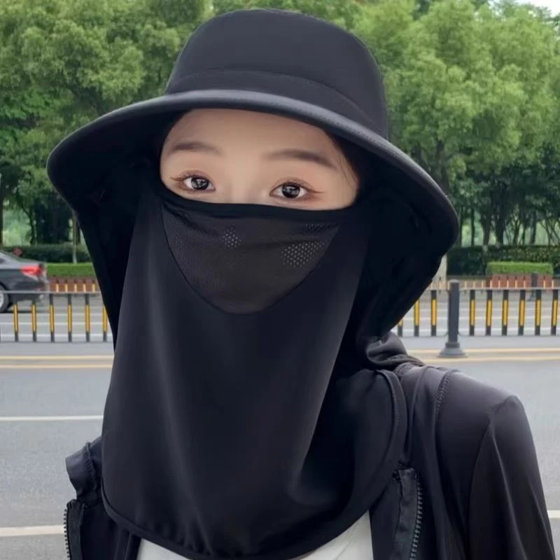 접이식 자외선 차단제 곤충 방지 모자 통기성 목 보호 여성용 통합형 태양 모자 봄 여름 야외 자외선 차단