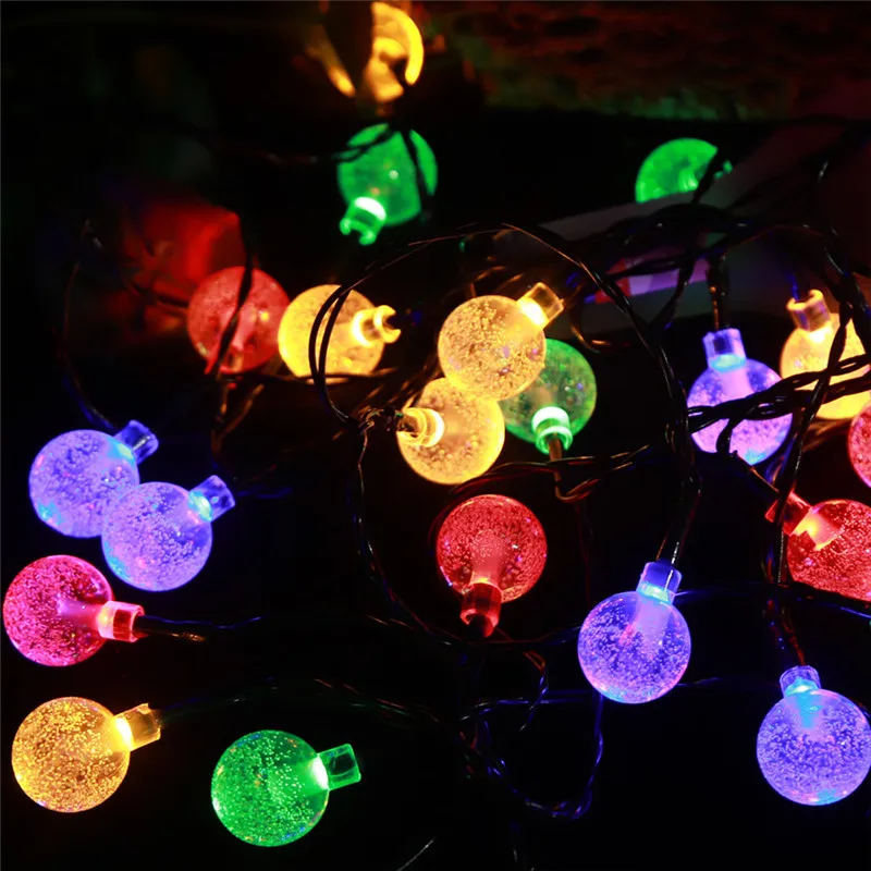 Solar Led Bubble Lights Light Holiday String Light Waterproof Fairy