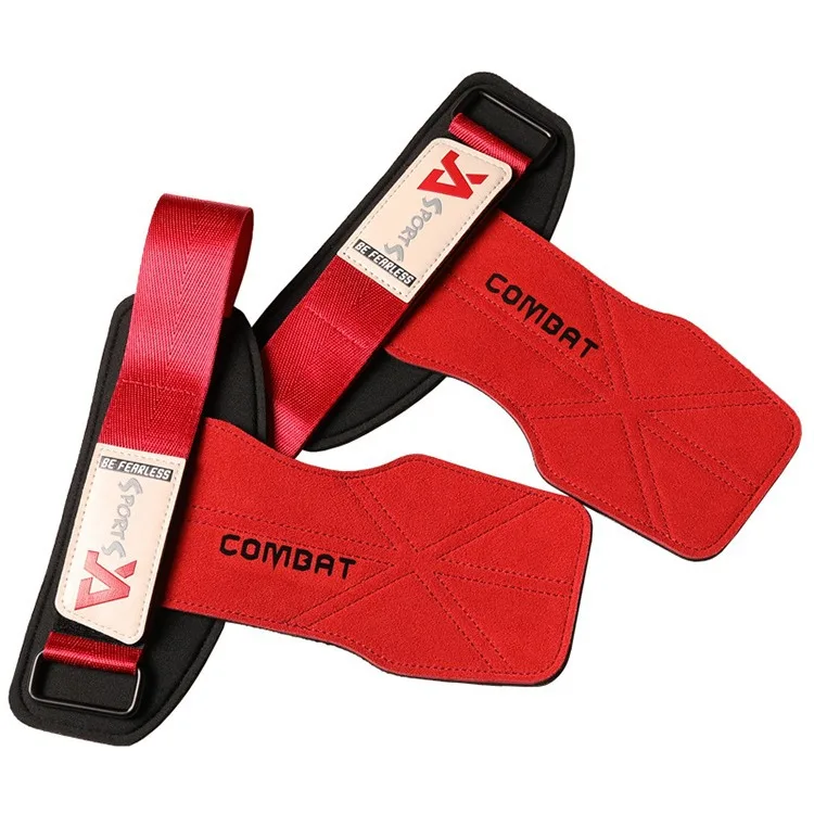 1 Pair Cowhide Gym Gloves Grips Anti-Skid Weight Lifting Grip Pads Deadlifts Workout Fitness Gloves Pull ups Bracer Protection