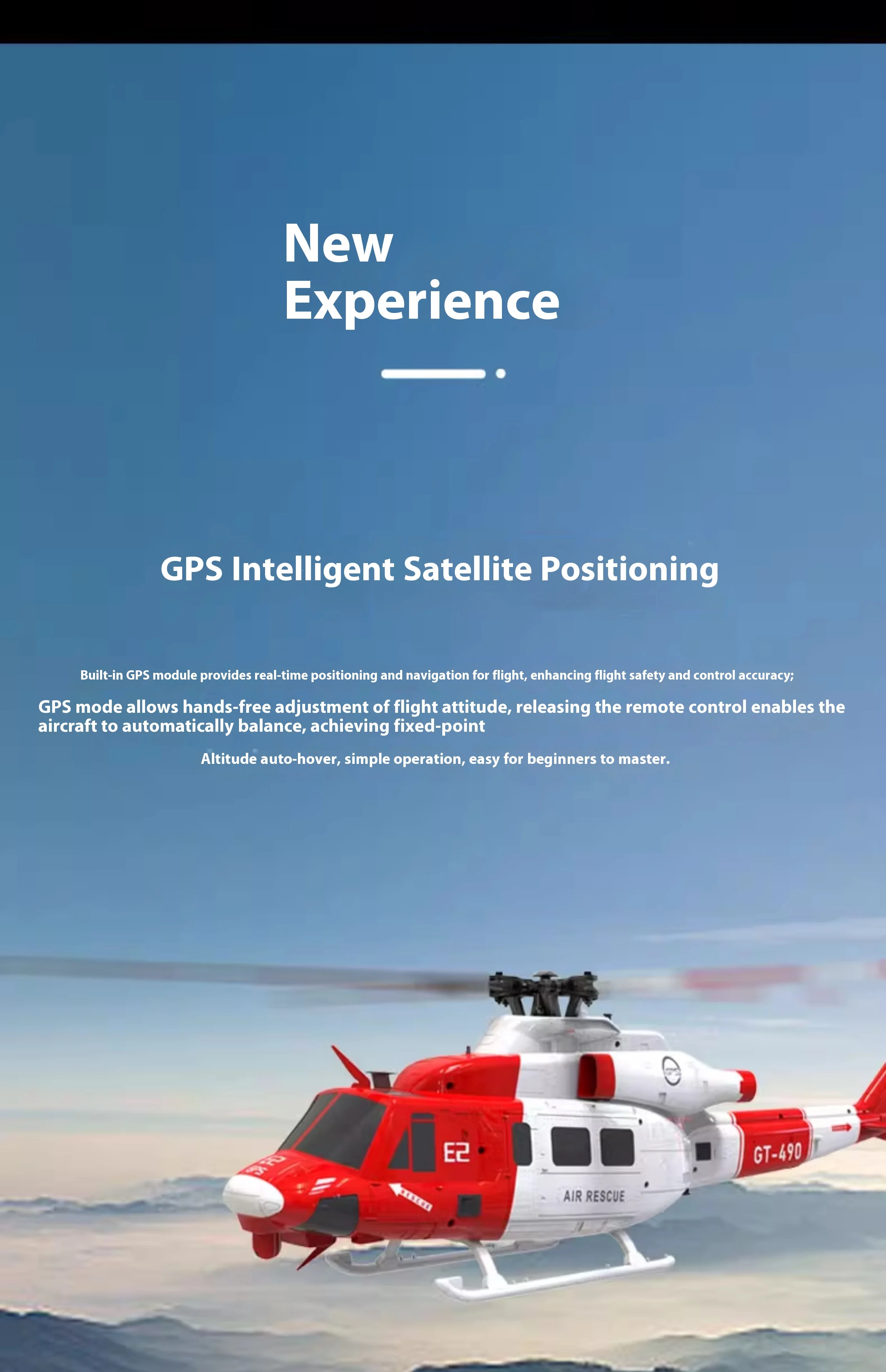 Sa5d10b1c03e840c7b5e448c229da69c2e BNF GOOSKY E2 GPS 헬리콥터 스마트 UH-1Y 스케일 RC 드론 자율 비행 6G 안정화 LED 내비게이션 원격 제어 장난감