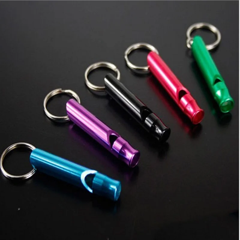 Survival whistle 4Pcs/Set Aluminum Alloy Small Whistle Key Ring Keychain for Outdoor Survival Camping Emergency Sport Safety Rape