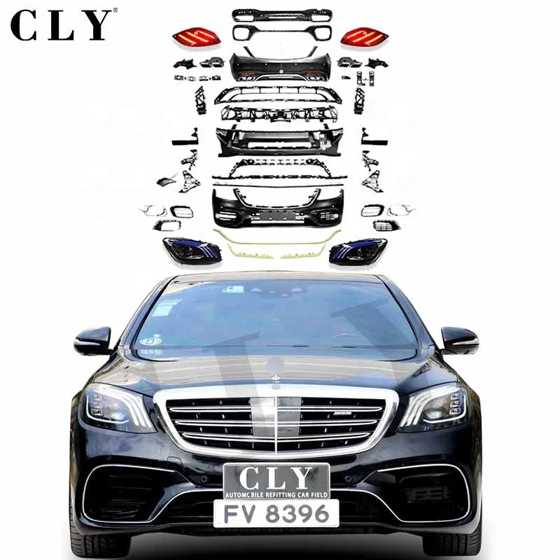 

CLY Car Bumpers For Benz W222 S Class Facelift S63 AMG S65 AMG Body kit Grille Diffuser Tips Headlight 2013+