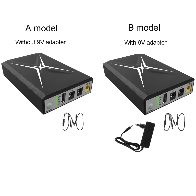 5.5x2.5mm 9V/12V1A uninterruptible power supply USB 5V2A UPS battery backup with cable for wifi camera speaker