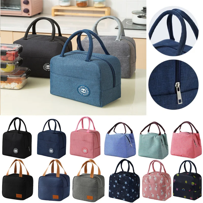 Sac à Déjeuner Isotherme Motif Poisson Rose - Tissu Oxford Imperméable - Garde Le Chaud/froid 4h - 21x20x13 Cm
