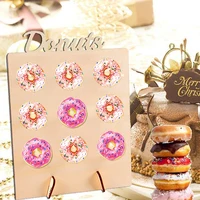 1 pc Donut Boards WoodenWall Holds Donut Boards Stand Hanging DonutsTable Wedding Decoration 2