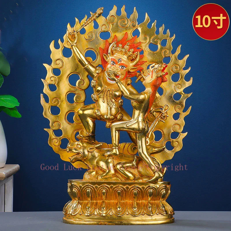 

Wholesale Tibetan Buddha statue copper gilding QU JIA HU FA Dharma protector buddha statue Family protection