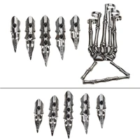 Gothic Punk Skeleton Hand Glove Adjustable Metal Finger Claw for Cosplay 1