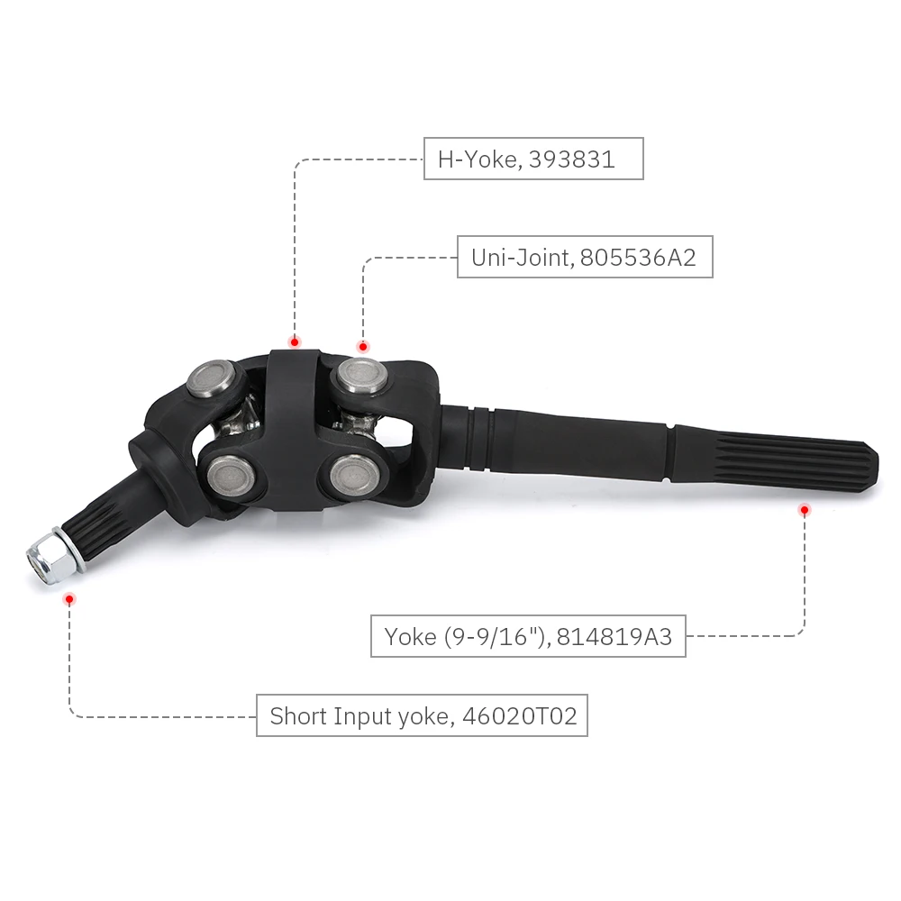 HT 814819A2 Complete Universal U-Joint Assembly Yoke 9-9/ 16”For 