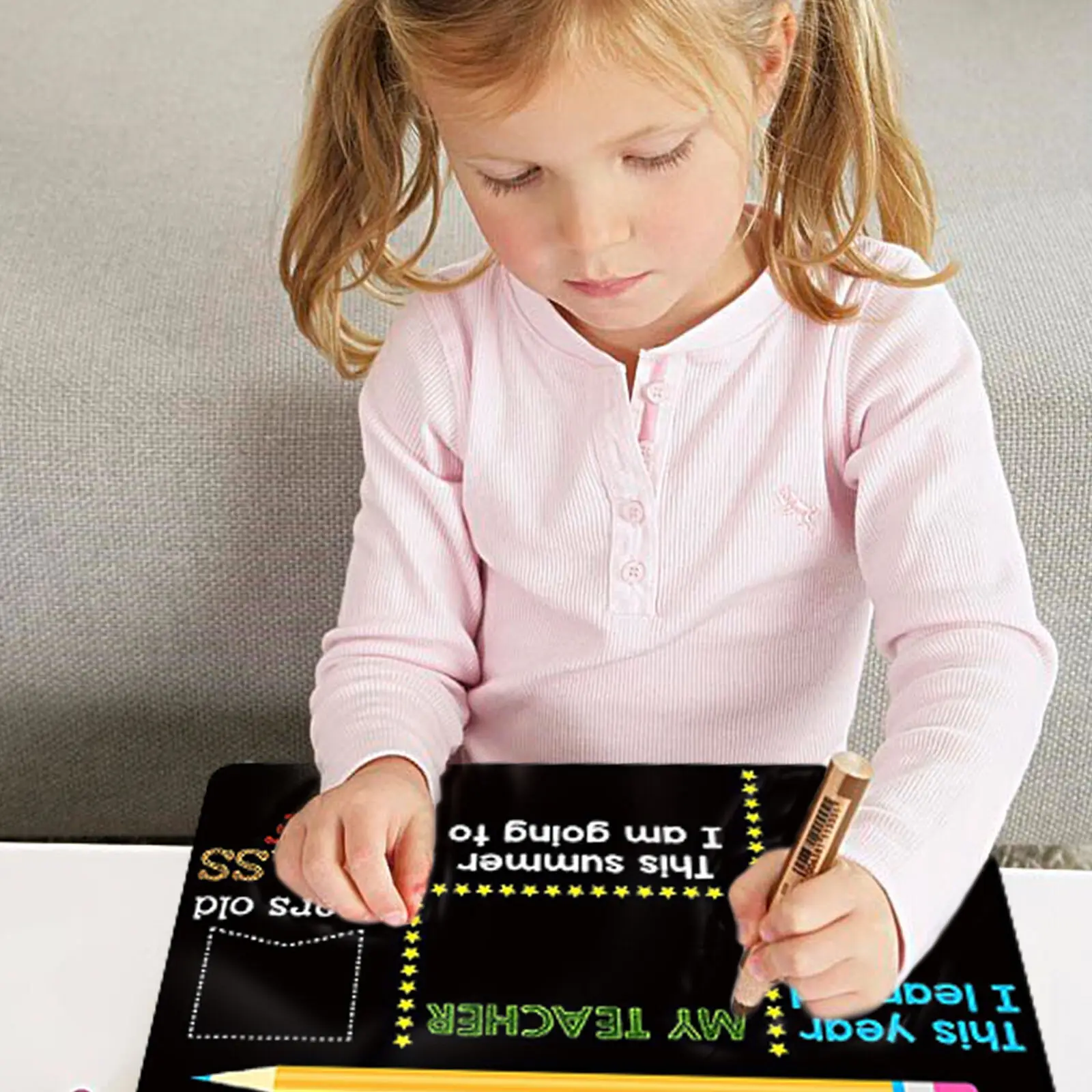 First And Last Day Of School Student Diy Double-Sided Chalkboard Student Blackboard Message Boards Craft Photo Decor