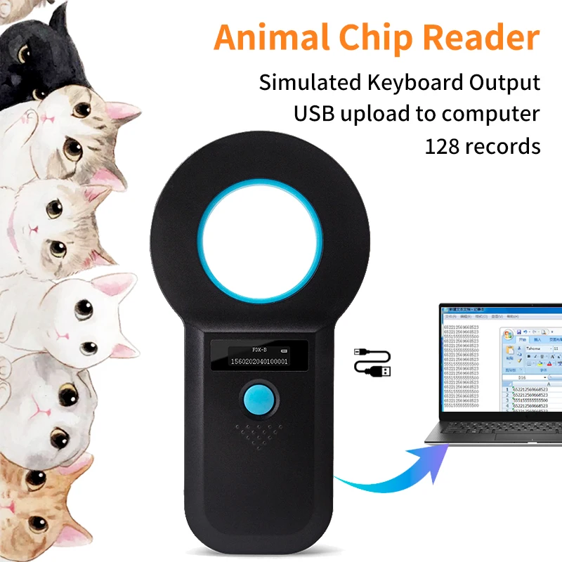 Pet Microchip Scanner BT/ Wireless/ USB Connect Animal Microchip Tag