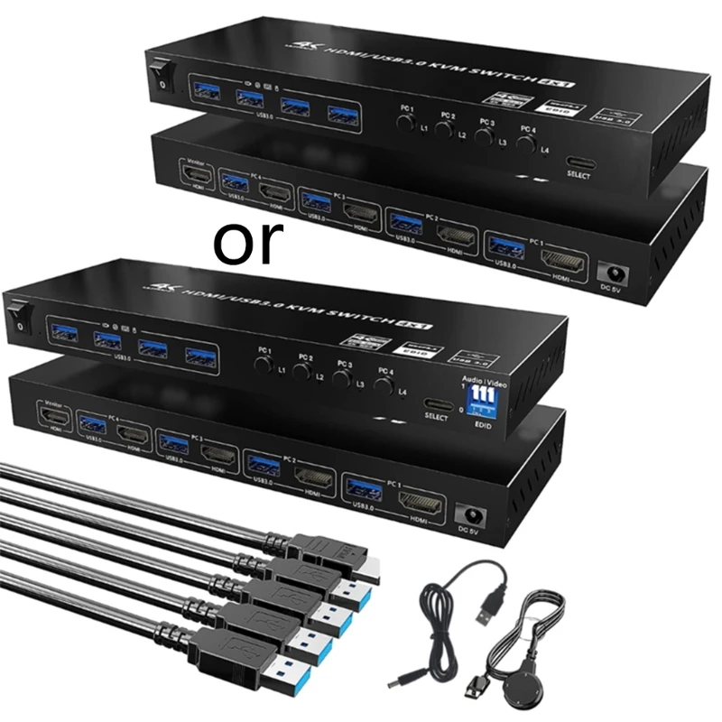 

896F USB HDMI-совместимый KVM-переключатель высокой четкости с поддержкой Windows, операционная система Linux, USB-переключатель KVM-совместимый с HDMI