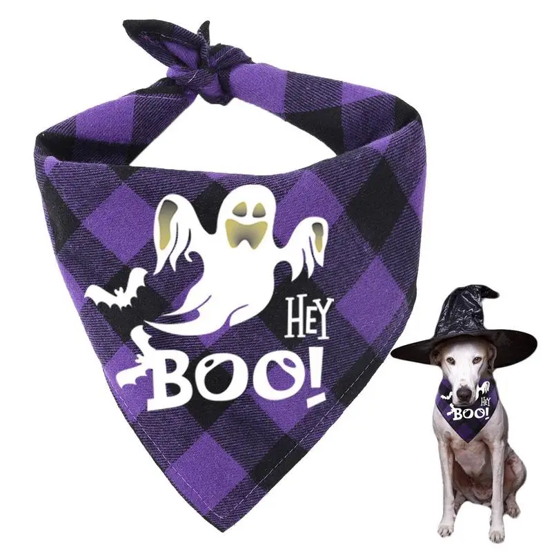 

Halloween Scarf For Dogs Adjustable Glow In The Dark Water-absorbing Neck Wrap Pet Skin-friendly Scarf For Home Travel