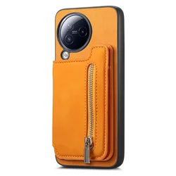 2 - in - 1 Removable Zipper Card Slot Magnetic Leather Wallet Case for POCO X6Pro 5G (YELLOW)