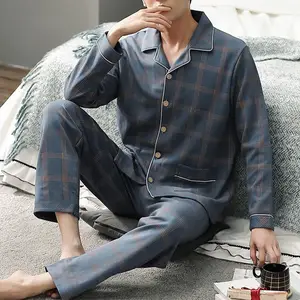 Men's Modal Pajama Set Long Sleeve Lounge & Sleep PJ Top & Bottom with  Pockets