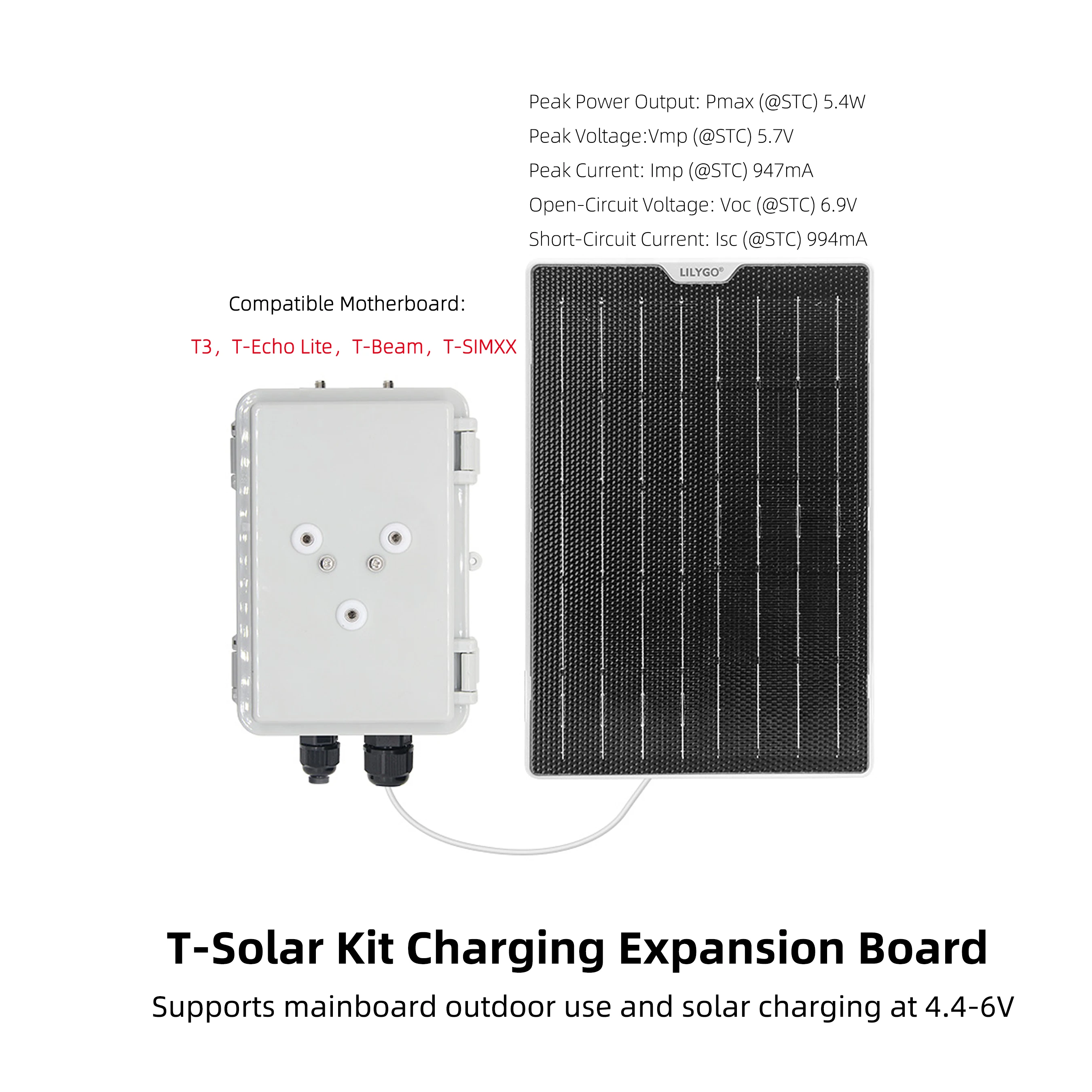 ® T-Solar Kit Solar Charging Expansion Board With Waterproof Casing Supports Mai