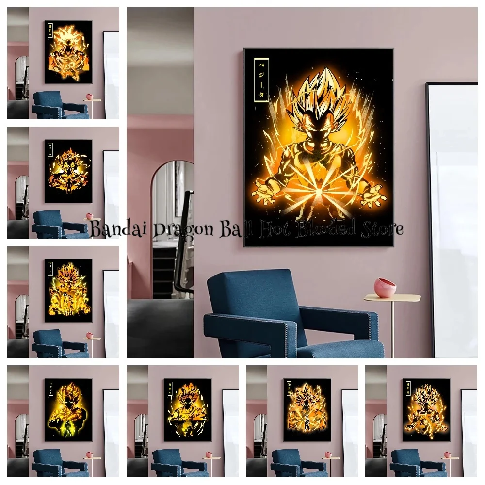 Japanese Anime Canvas Painting Dragon Ball Vintage Goku HDPoster Pictures Wall Art Living Room Classic Anime Home Decor Painting