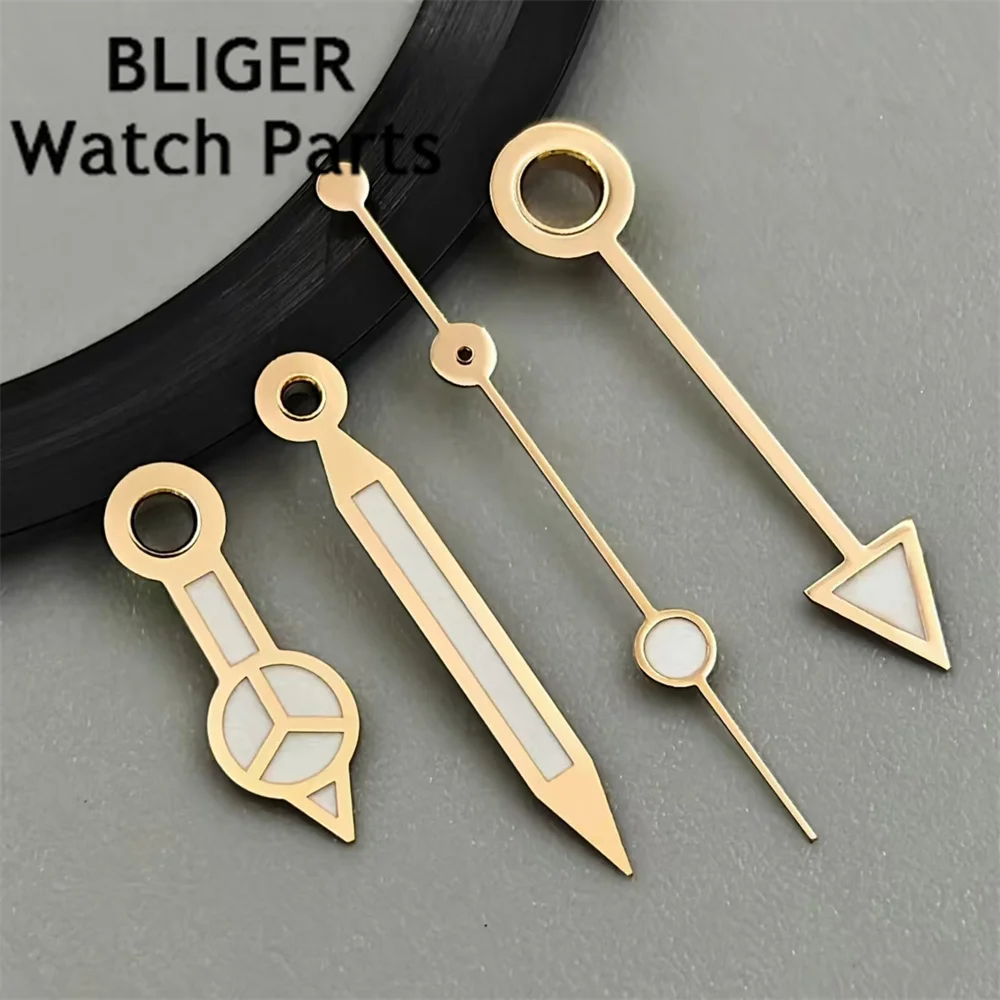 BLIGER Quartz Watch Hands Silver Black Gold Rose Gold Watch Hands Green Luminous Fit RONDA 515-24H Quartz Movement