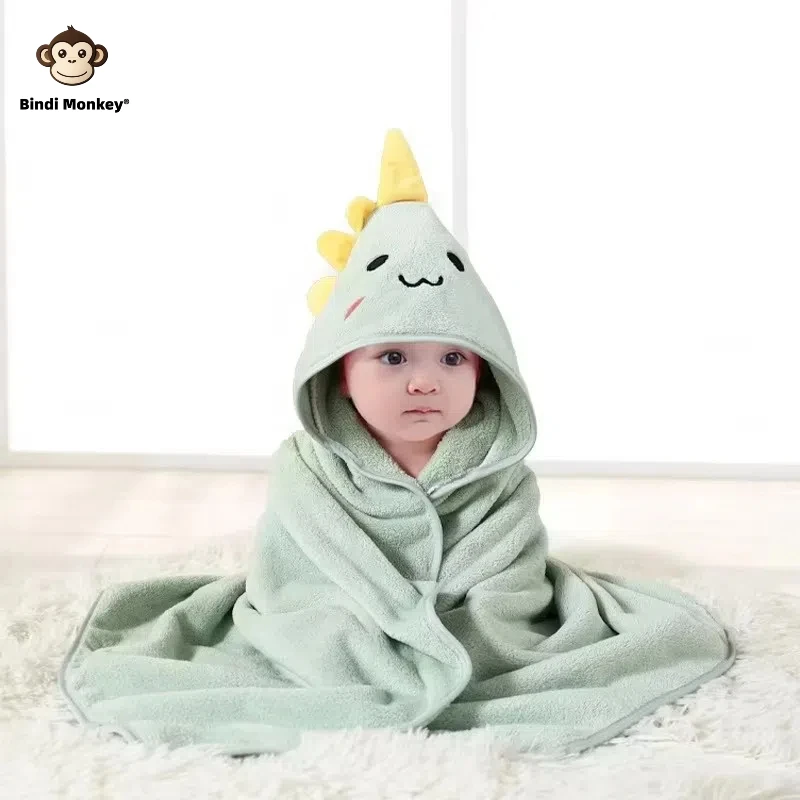 Animal Baby Coral Velvet Bathrobe Quick Absorbent Soft Hooded Warm Sleeping Robe Darling Cuddle Bath for Many Scenes
