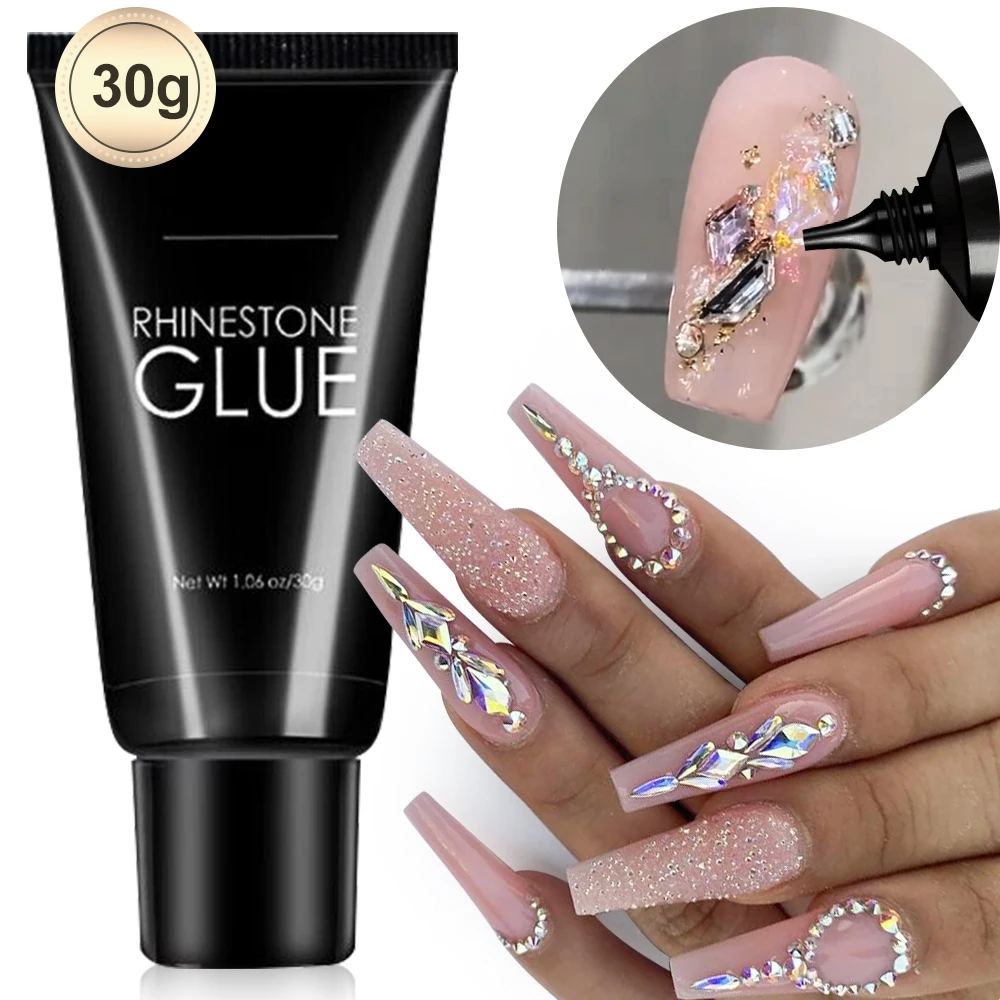 30g Rhinestone Glue for Nails Super Strong Bling Gems Gel Nail Glue for Nail Decoration Jewels Crystals Diamonds Nail Art Glue 2