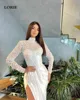 LORIE Mermaid Wedding Dress Long Sleeve High Neck Robe De Mariage Bride Dress Side Split Wedding Party Gowns With Customized 2
