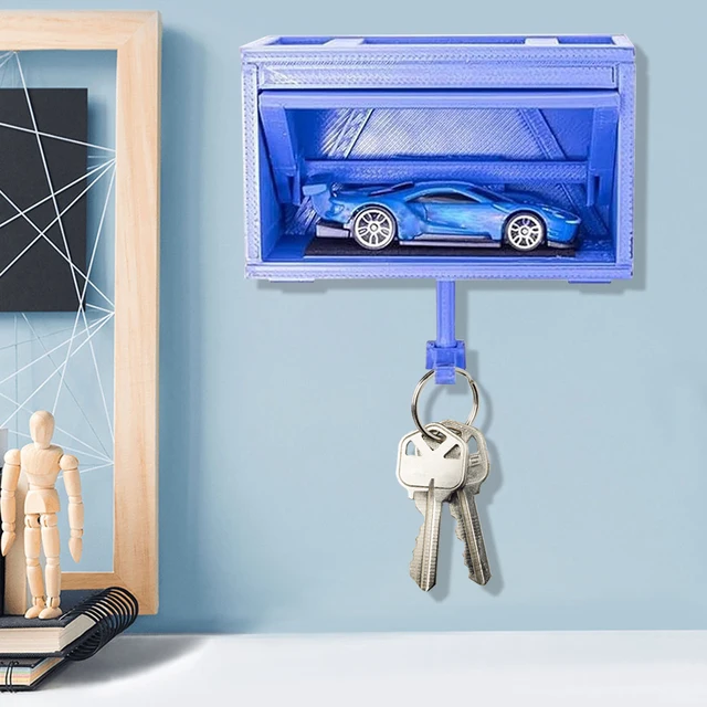 Key Holder Wall Car Garage Key Holder With Opening Door, 3D