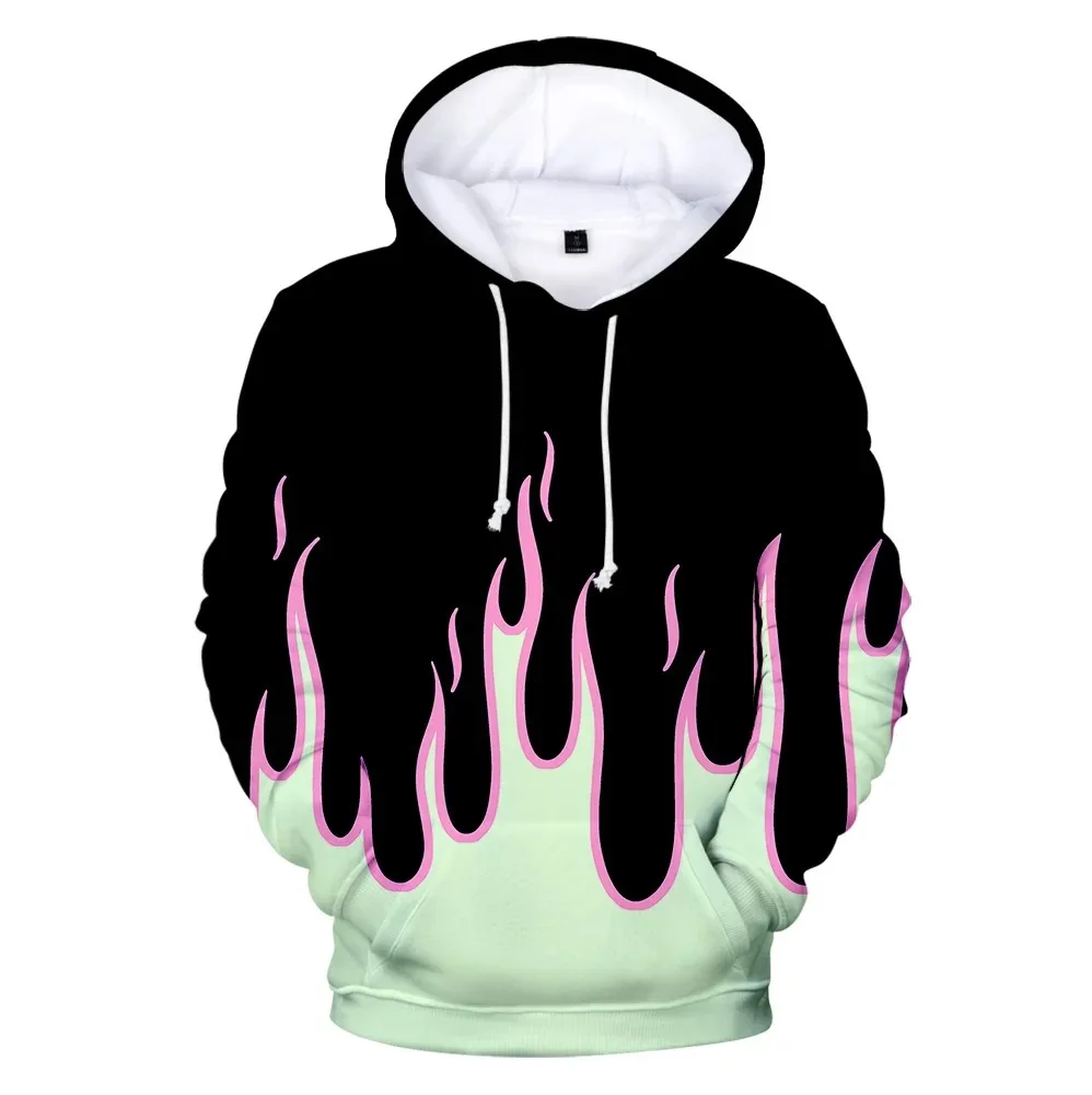 Homens e mulheres com capuz vermelho e amarelo 3D, streetwear Hip Hop, moletom de dança, skate, solto, tendência da moda, 2024