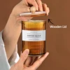 2/3PCS Amber Bathroom Jars with Tray Vanity Office Use Storage Jar Cotton Balls,Clips,Sponges,Floss Pick Apothecary Jars 5