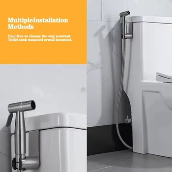 ชุดหัวฉีดชำระแบบมือถือ สแตนเลส สำหรับห้องน้ำ พร้อมก๊อกน้ำ 2