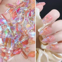 

50pcs Aurora Color AB Nail Art Rhinestones flat bottom Mix shaped twinkling crystal drill Stones For 3D Nails Decorations