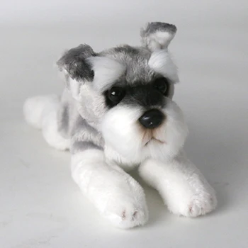 Kawaii Schnauzer Dog Plush Toy Small Soft Simulation Kids Stuffed Animal Toys for Children Cute Photo Props Girls Birthday Gift