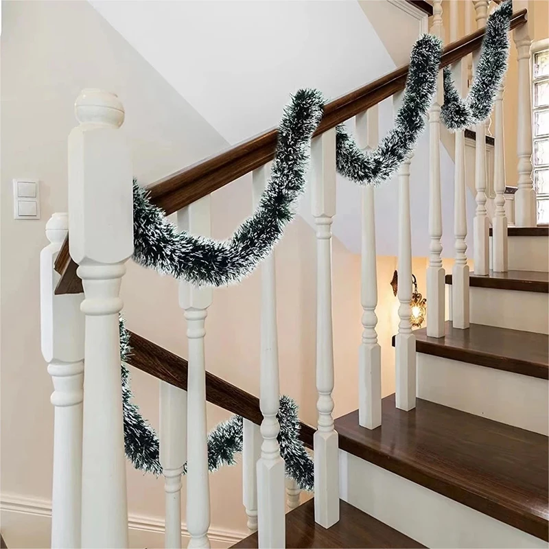 Christmas Garland Home Party Wall Door Decor Xmas Tree Ornaments Tinsel Strips With Bowknot Party