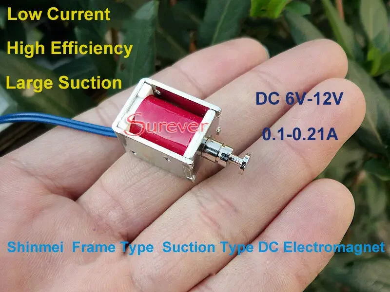DC 6V 9V 12V Mini Solenoid Electromagnet Valve Power On Suction Spring Push Plunger Electric Magnet Micro Electromagnet