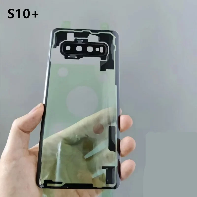 삼성 갤럭시 S10 5G S9 Plus S10E S8 S7 투명 배터리 뒷면 커버 수리 도어 후면 케이스 + 카메라 렌즈 용 하우징