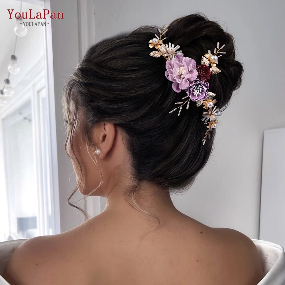 YouLaPan Flower Headband Bridal Tiaras Hair Jewelry Western Wedding Fashion Headdress Floral Pearl Hair Accessories HP190