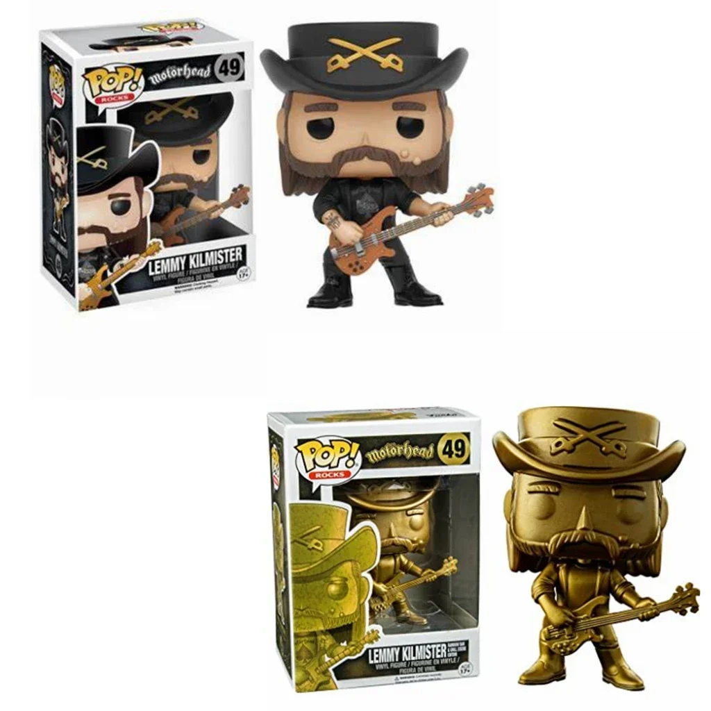 Funko Pop Rock Motorhead Gold Lemmy Kilmister 49 # Pvc Limited Doll Vinyl Figures Hot Topic Collezione Esclusiva Model Toys