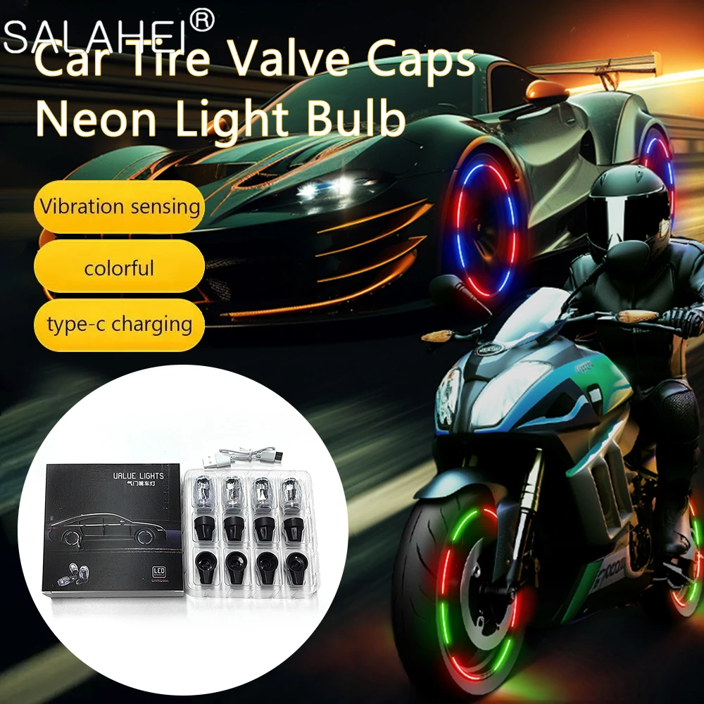 

2/4Pcs Universal High Quality Valve Cap Flash Light Car Motorcycle Bicycle Wheel Dustproof Tire LED Lamp Nozzles Cover Accessory