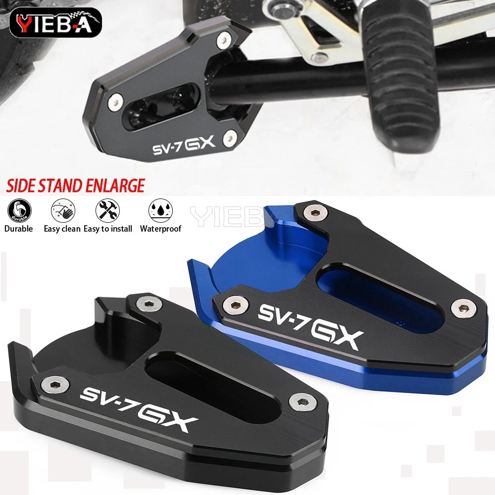 Motorcycle Kickstand Foot Extension Enlarger with Support Plate Pads